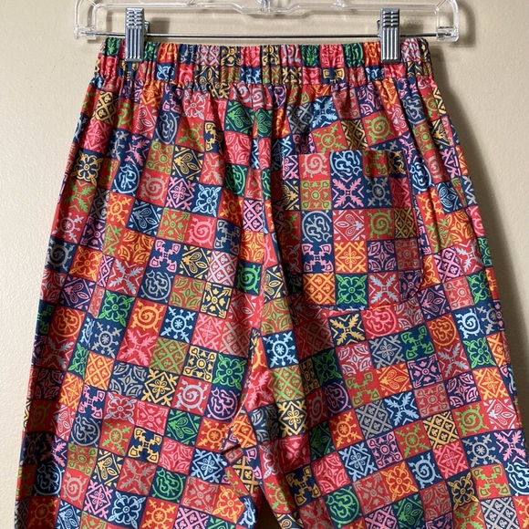 NWT Coco Shop Cotton Pants in Navy Checkerboard - Picture 7 of 11